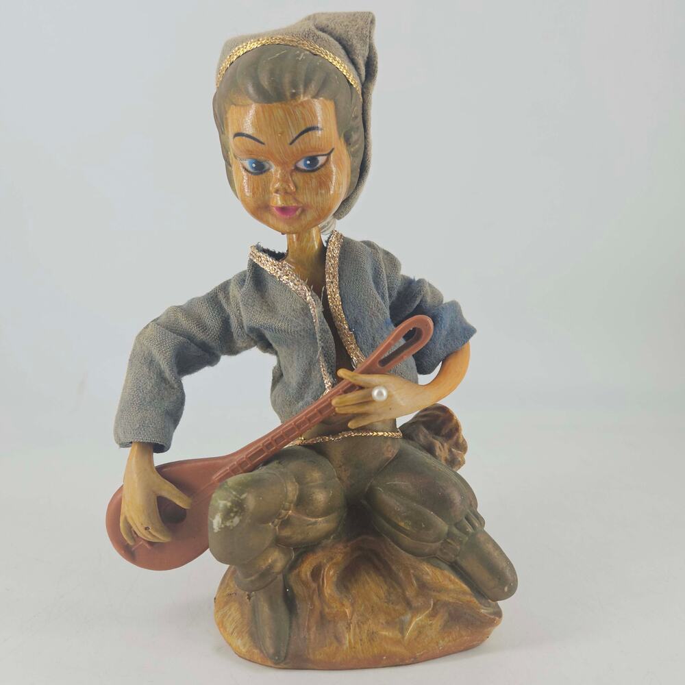 Vintage Mid Century Tilso Elf Pixie Playing Mandolin Figure